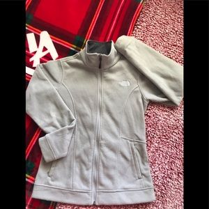 Gray North Face Zip Jacket Medium